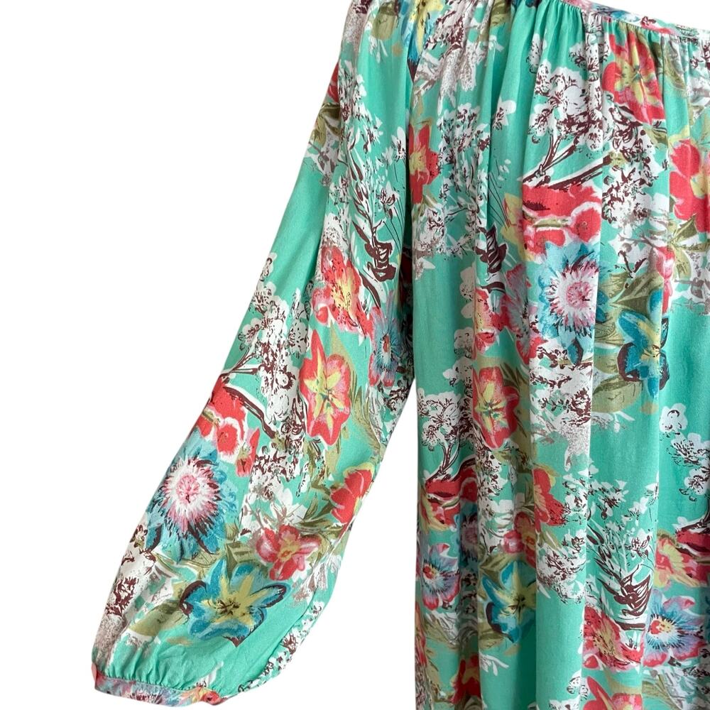 World Market Floral Boho Peasant Top SM/MED Gypsy Garden Girl Cottage Prairie - Picture 4 of 10
